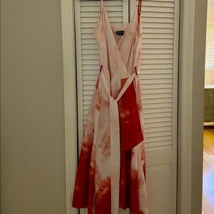 City chic faux wrap dress with self tie belt